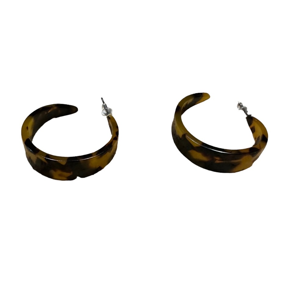 Tortoise Shell Acrylic Hoop Earrings